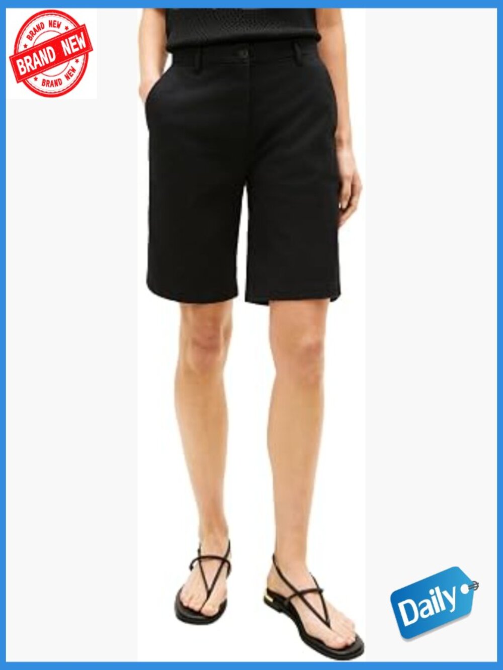 Mid Rise 9" Chino Shorts with Stretch Bermuda Shorts